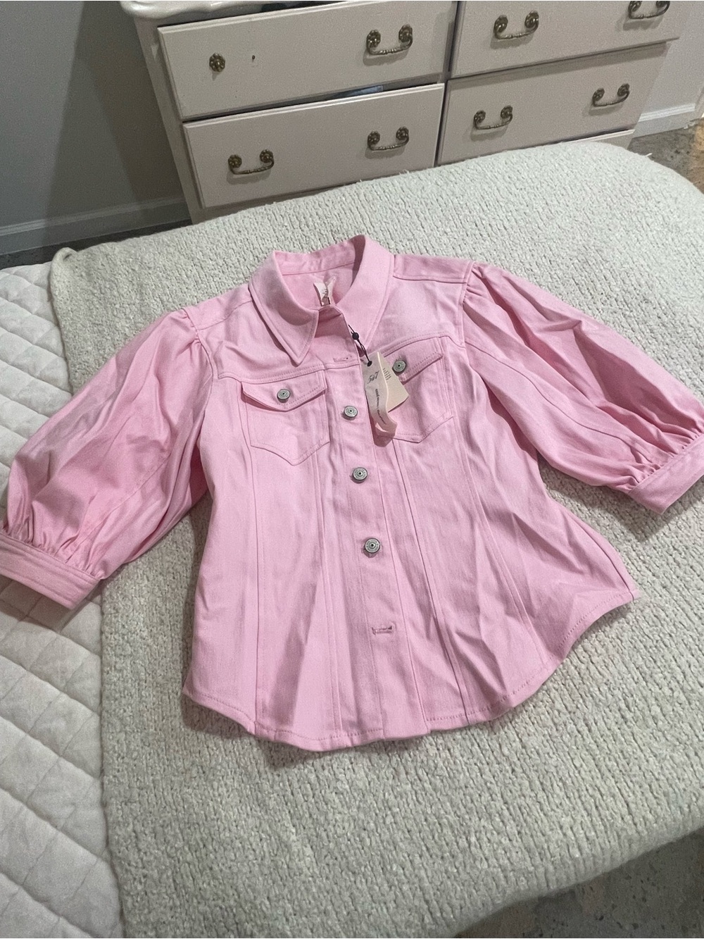 Cinq a Sept Pink Denim Shirt/Jacket